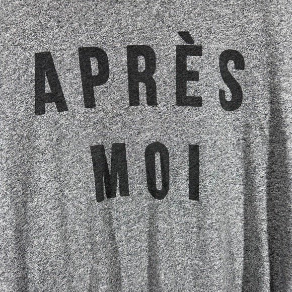 Anthropologie Sol Angeles Heather Grey Apres Moi Graphic Print Top - Picture 3 of 6